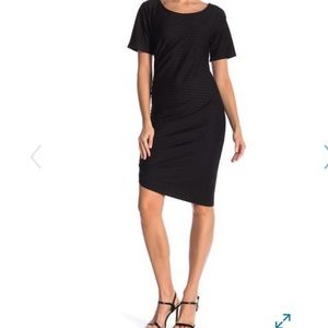vanity room black short ruched side dress Size S